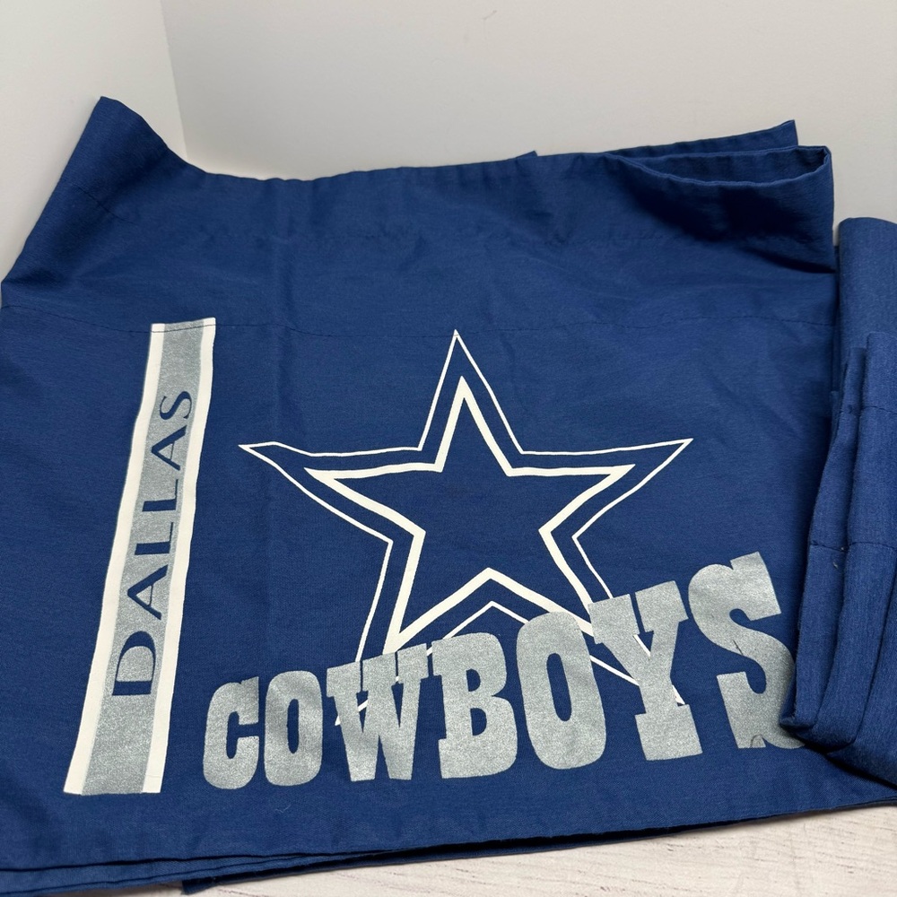 Vintage 1990's Dallas Cowboys Curtains And Valance By Kentex - Picture 2 of 9